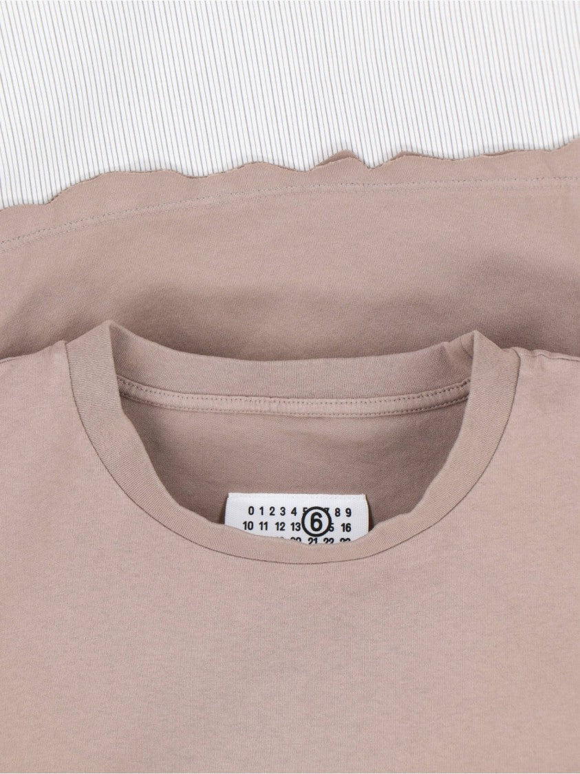 Mm6 By Maison Margiela Beige Elegant Dress With Minimalist Silhouette