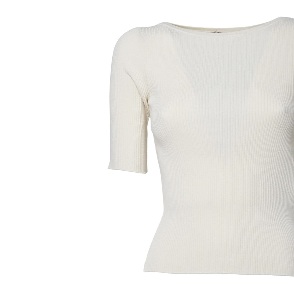 Max Mara Ribbed Fitted Top With V-Back Design