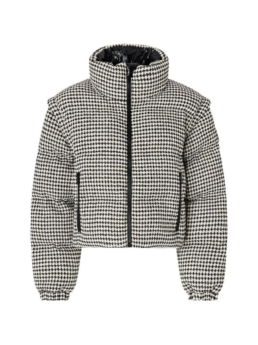 Pinko Multicolor Cropped Houndstooth Quilted Jacket