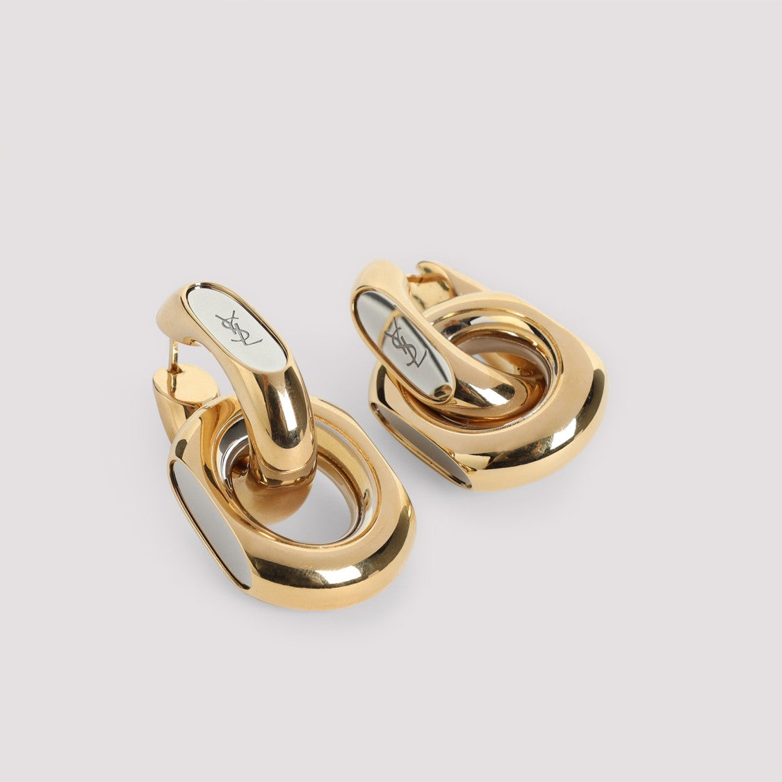 Saint Laurent Sculptural Gold-Tone Brass Earrings