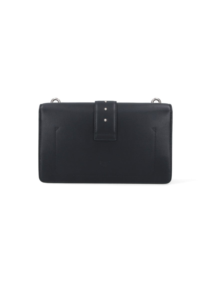 Pinko Structured Black Bag With Metallic Chain Strap