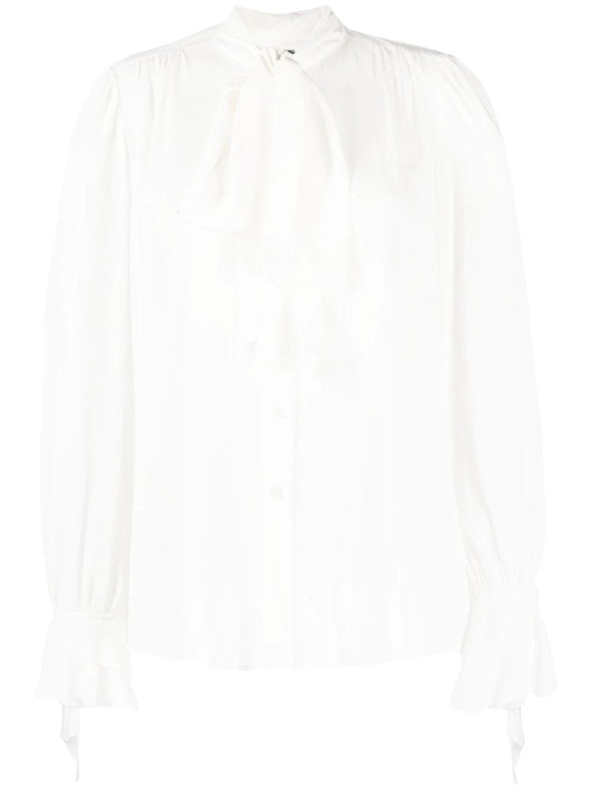 Pinko High-Neck Blouse With Bow Tie Detail