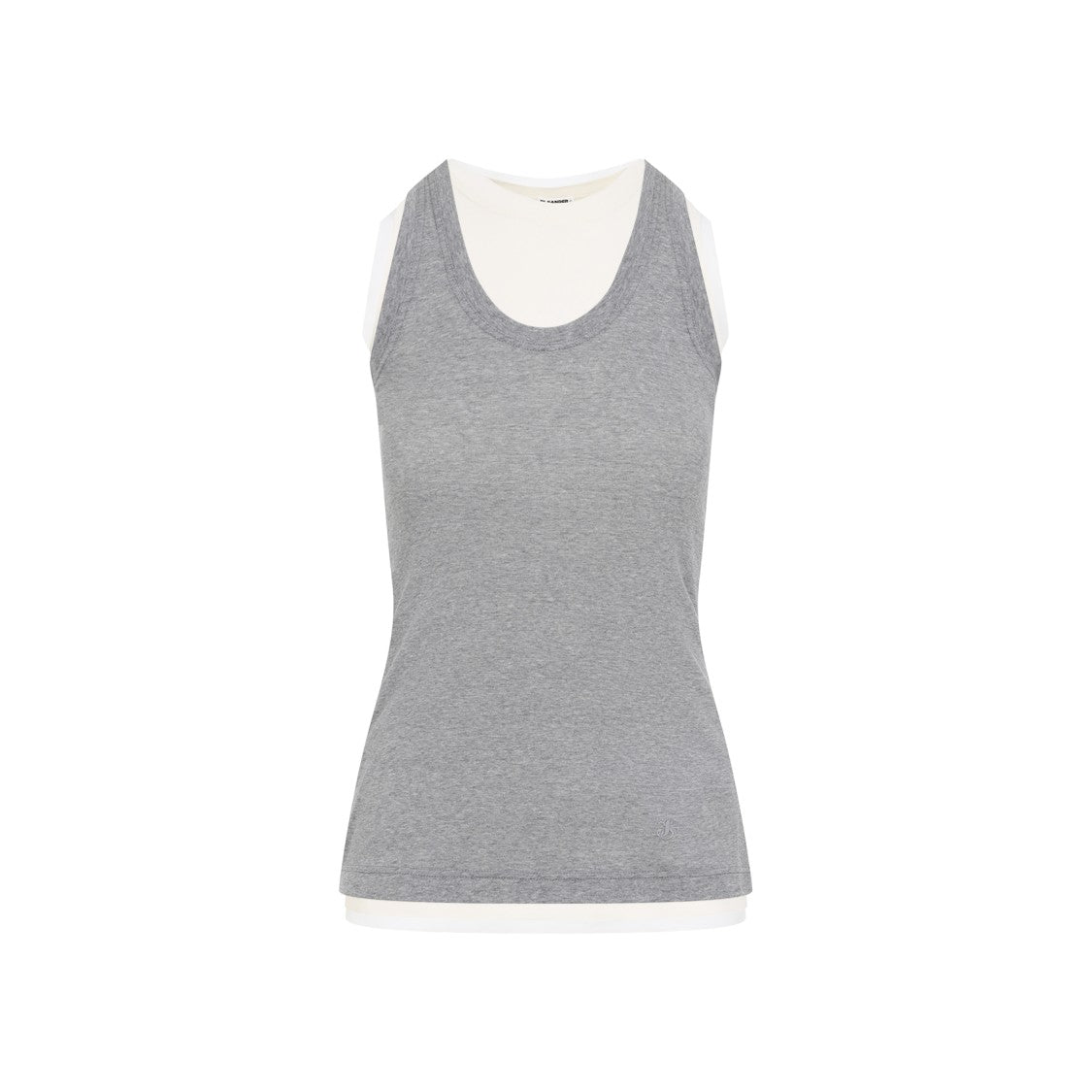Jil Sander Fitted Sleeveless Top With Contrasting Hem Layer