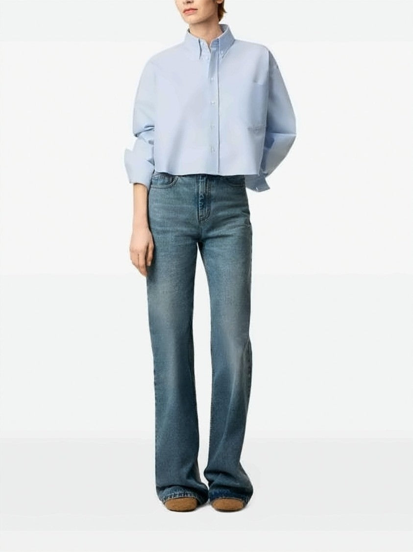 Ami Paris Cropped Oversized Shirt