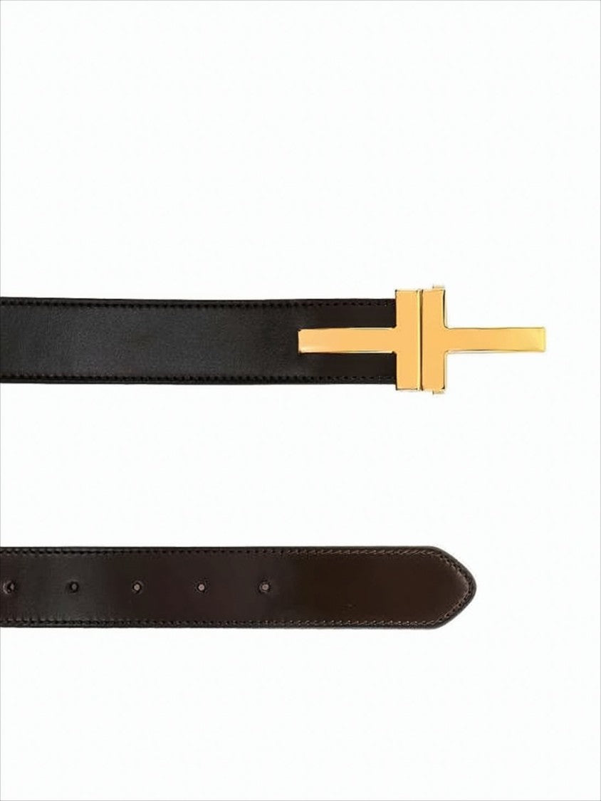 Tom Ford Smooth Coffee Calf Leather Belt