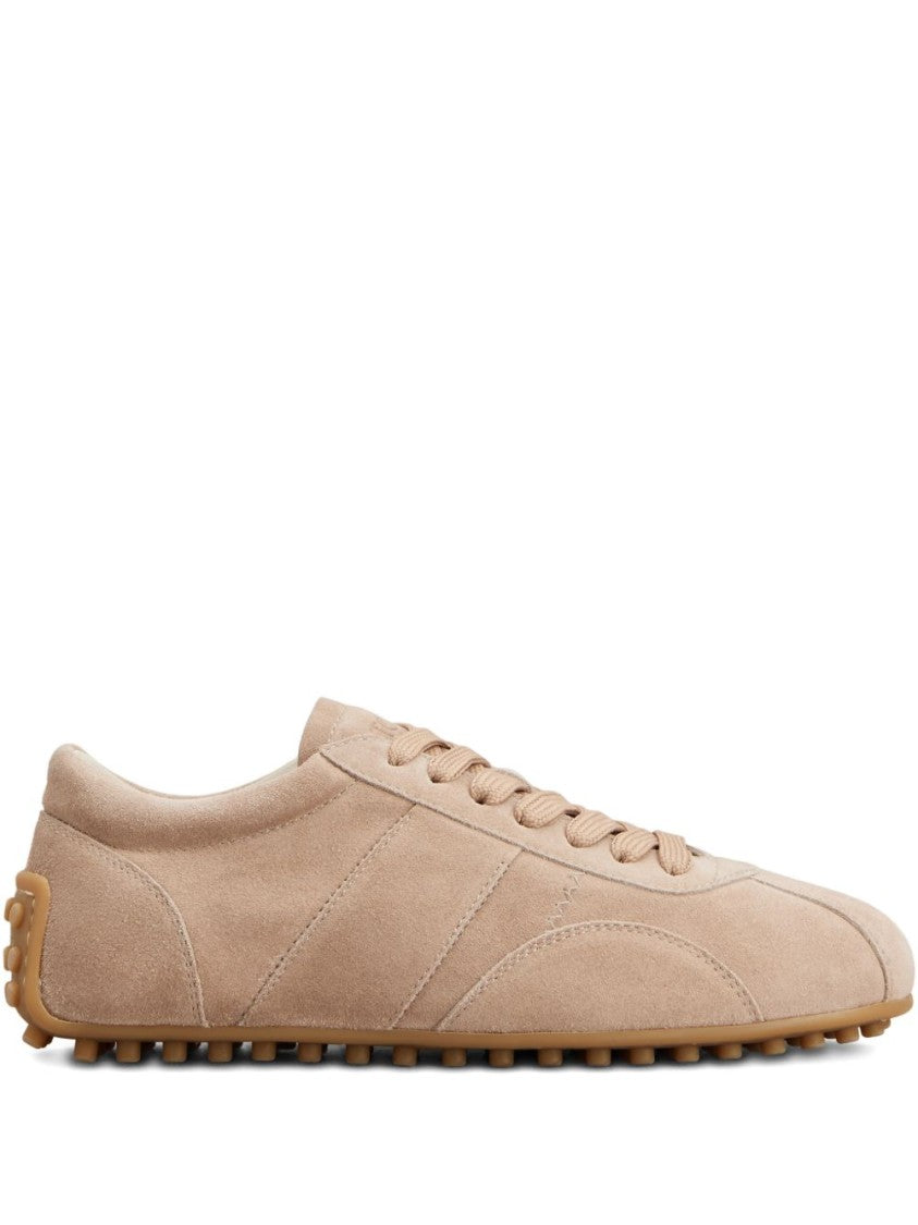 Tod's Brown Silk And Nylon Sport Sneakers