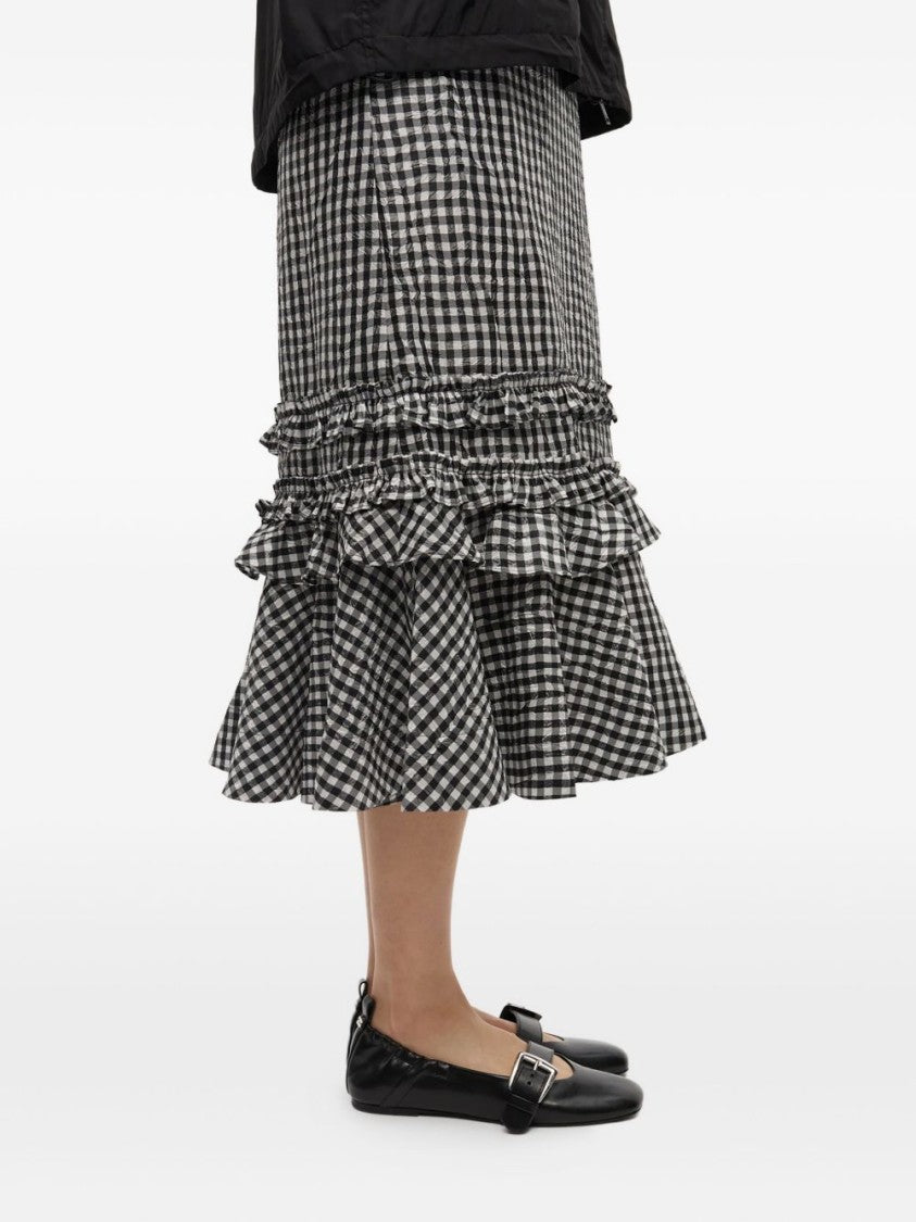 Ganni Pointed-Toe Ballerina Flats With Buckle Detail