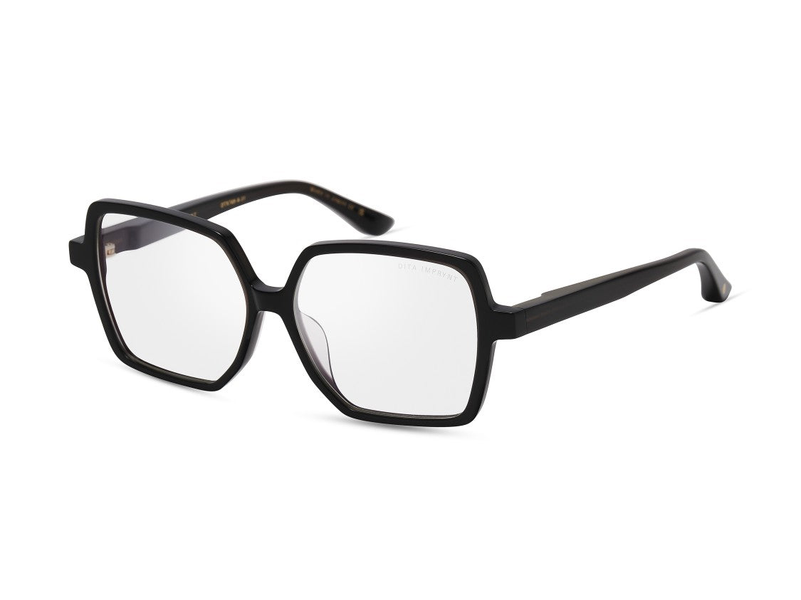 Dita Glossy Black Imprynt Acetate Geometric Eyeglasses