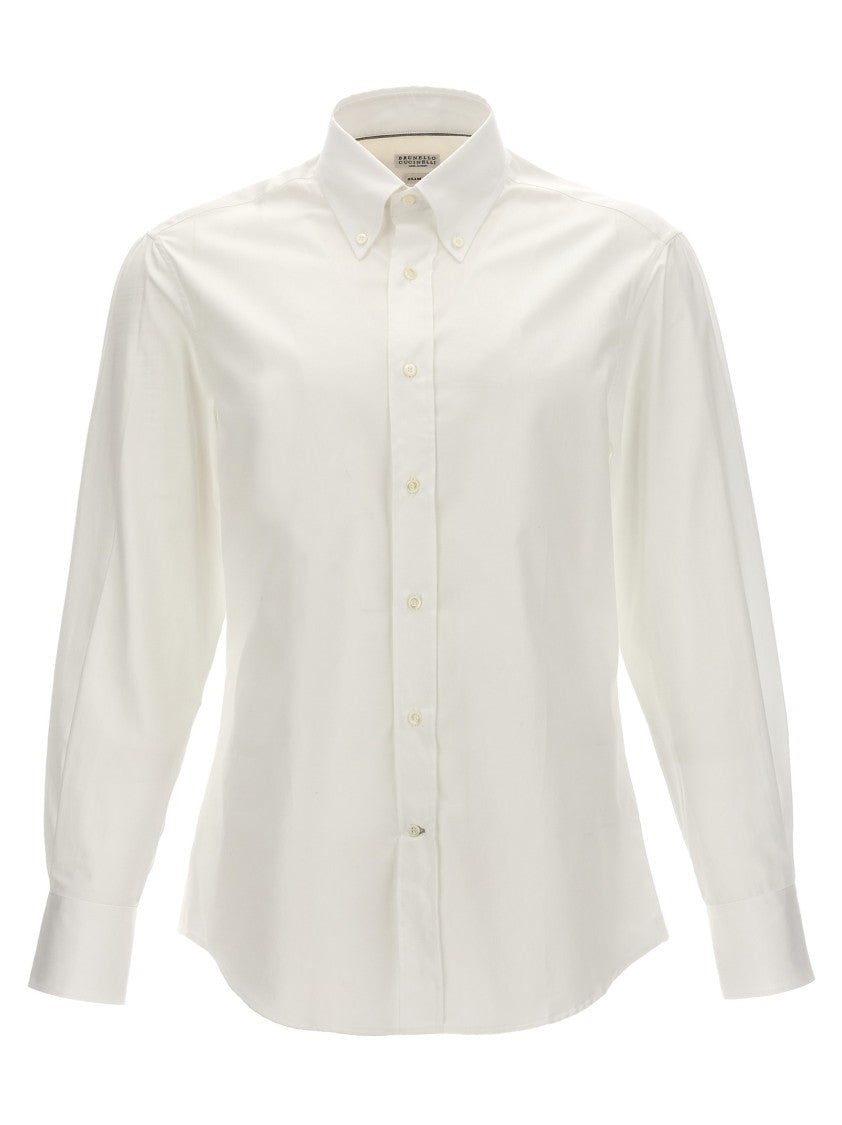 Brunello Cucinelli Slim Fit Cotton Shirt With Button Closure