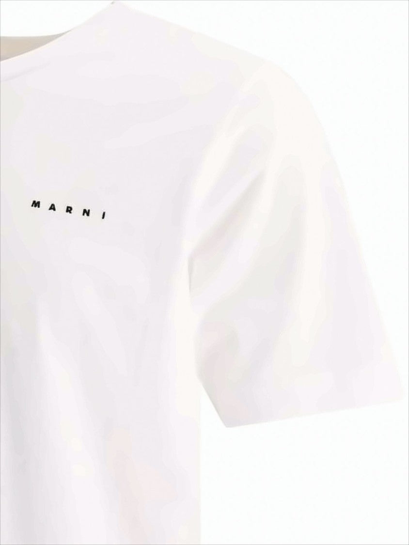 Marni Classic Crew Neck Short Sleeve T-Shirt With Subtle Logo