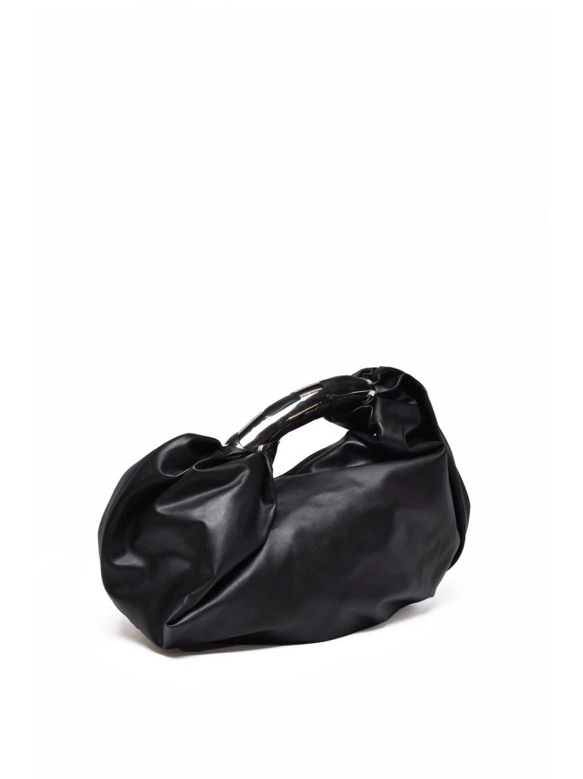 Diesel Spacious Black Polyurethane Hobo Bag With Magnetic Closure