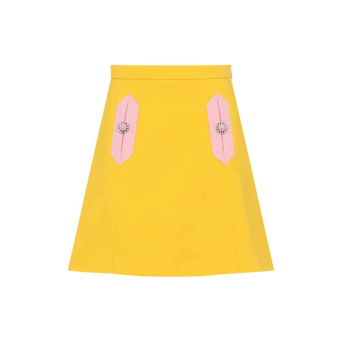Valentino Bright Narciso Yellow Virgin Wool Skirt
