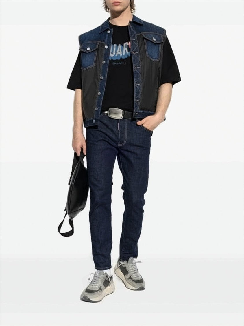 Dsquared2 Straight-Leg Denim Pants With Contrast Stitching