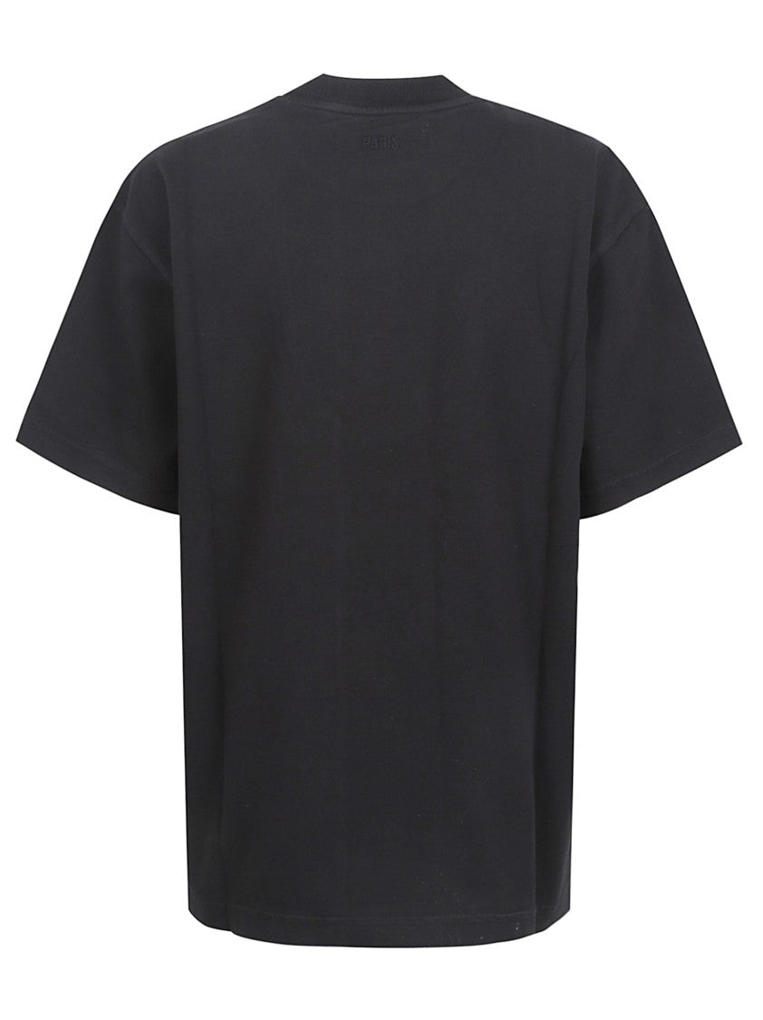Alberto Bresci Relaxed Fit Black T-Shirt With Embroidered Bottle Design