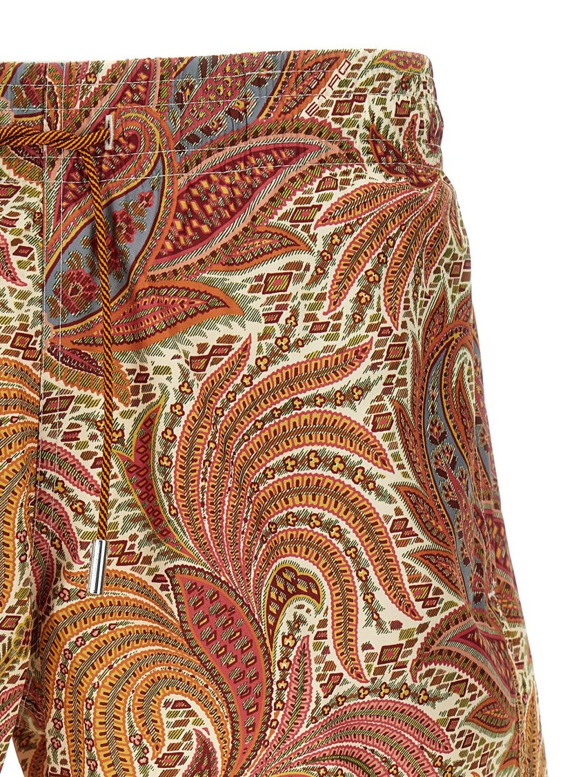 Etro Midi Boxer Paisley Print Swimsuit