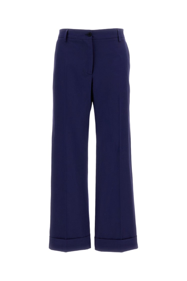 Alberto Biani Cotton Wide-Leg Trousers With Tailored Fit