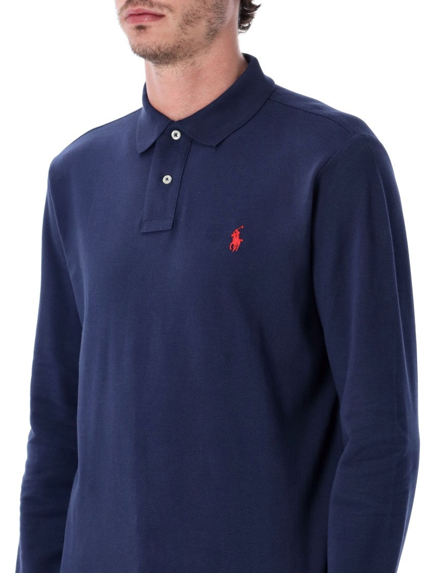 Polo Ralph Lauren Long-Sleeve Cotton Piqué Polo Shirt Custom Slim-Fit