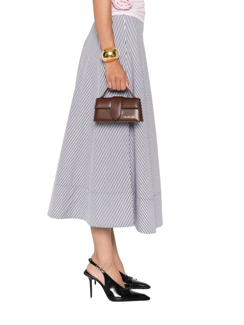 Jacquemus Structured Brown Leather Tote Bag With Gold Logo Detail