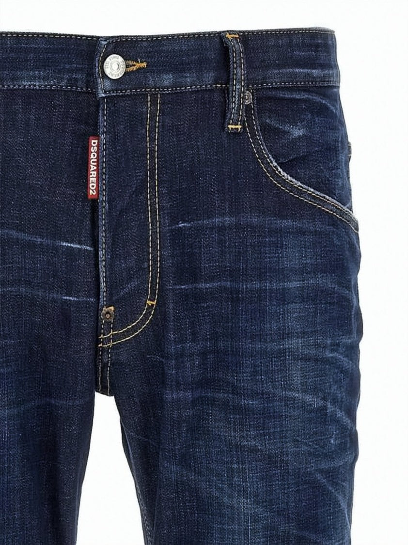 Dsquared2 Five-Pocket Denim Pants With Subtle Fading And Whiskering