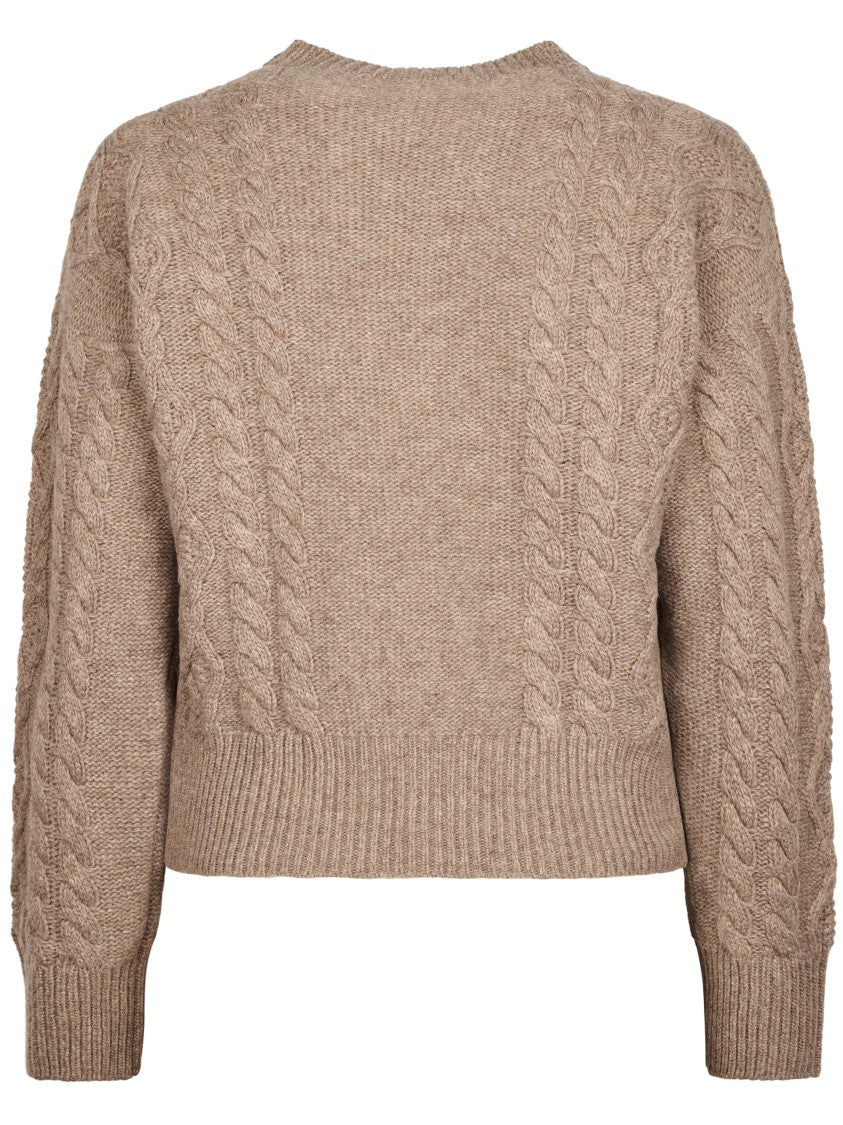 Max Mara Cropped Textured Cable Knit Sweater