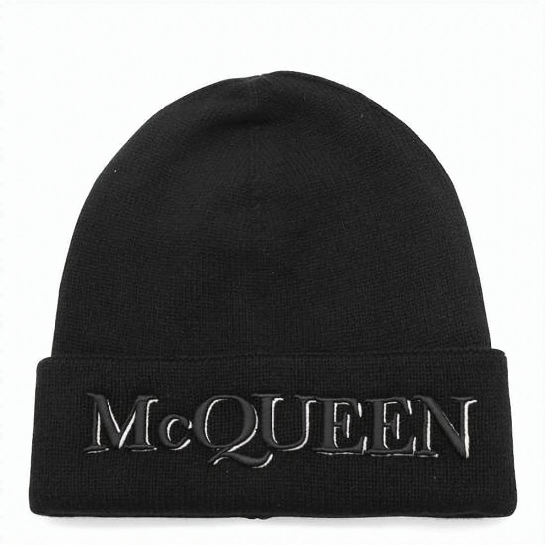 Alexander Mcqueen Knit Beanie With Embroidered Logo Detail