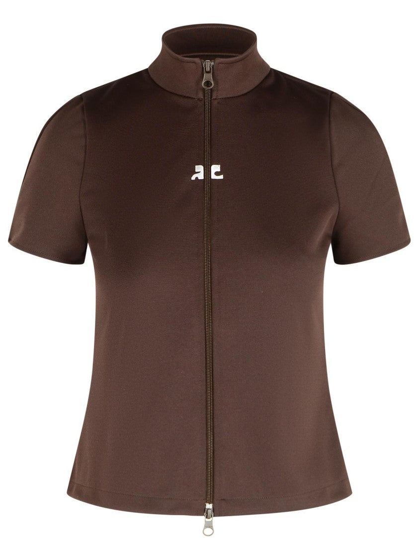 Courrèges Brown Polyester T-Shirt