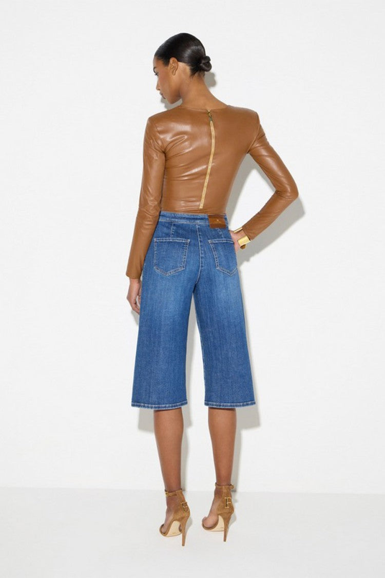 Elisabetta Franchi Brown Polyester Wrap Bodysuit