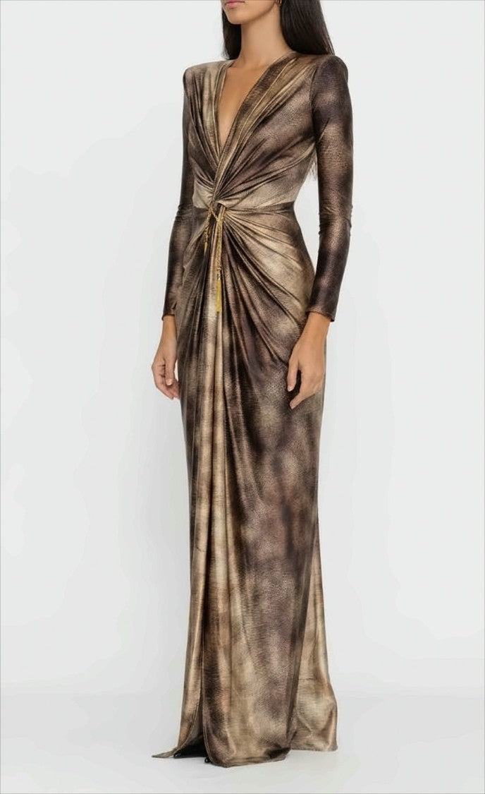 Elisabetta Franchi Lycra Dress With Structured Shoulders