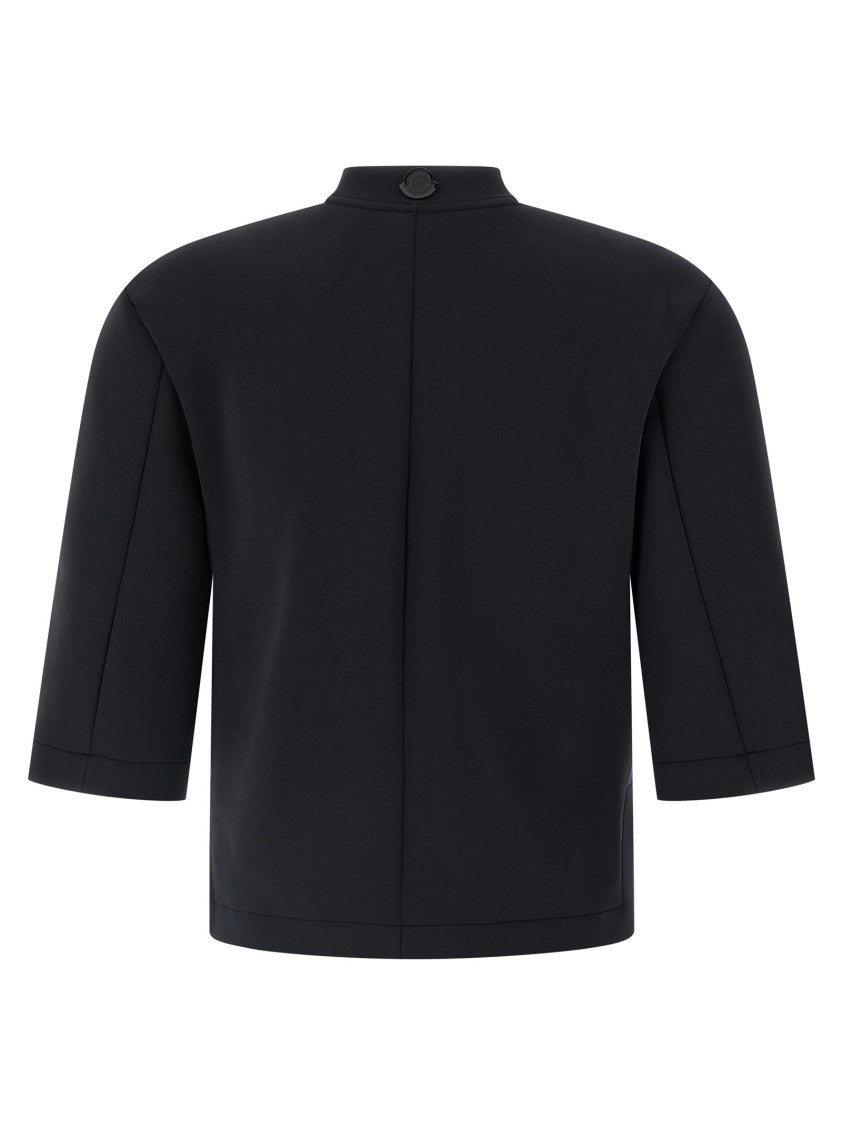 Moncler Genius Scuba-Effect Cropped Top With Asymmetrical Hem