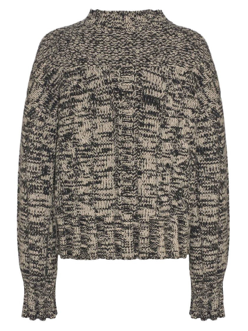 Malo Wool And Cashmere Sweater With High Neck And Mélange Finish