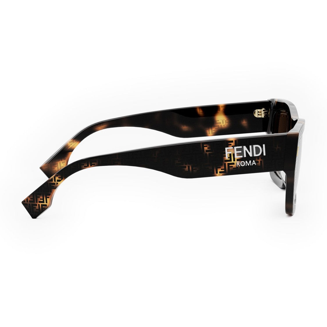 Fendi Havana Fe40100i Square Acetate Sunglasses