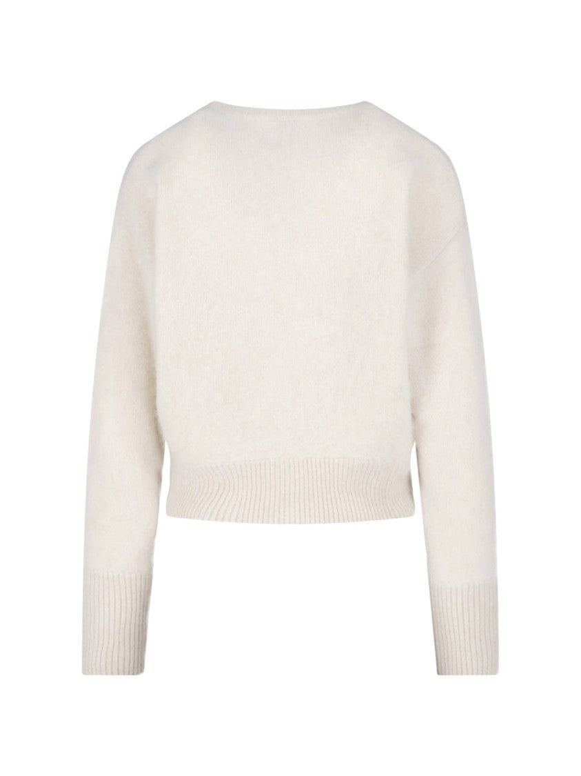 Almada Cropped Cashmere Cardigan With Button Closure And Ribbed Detailing