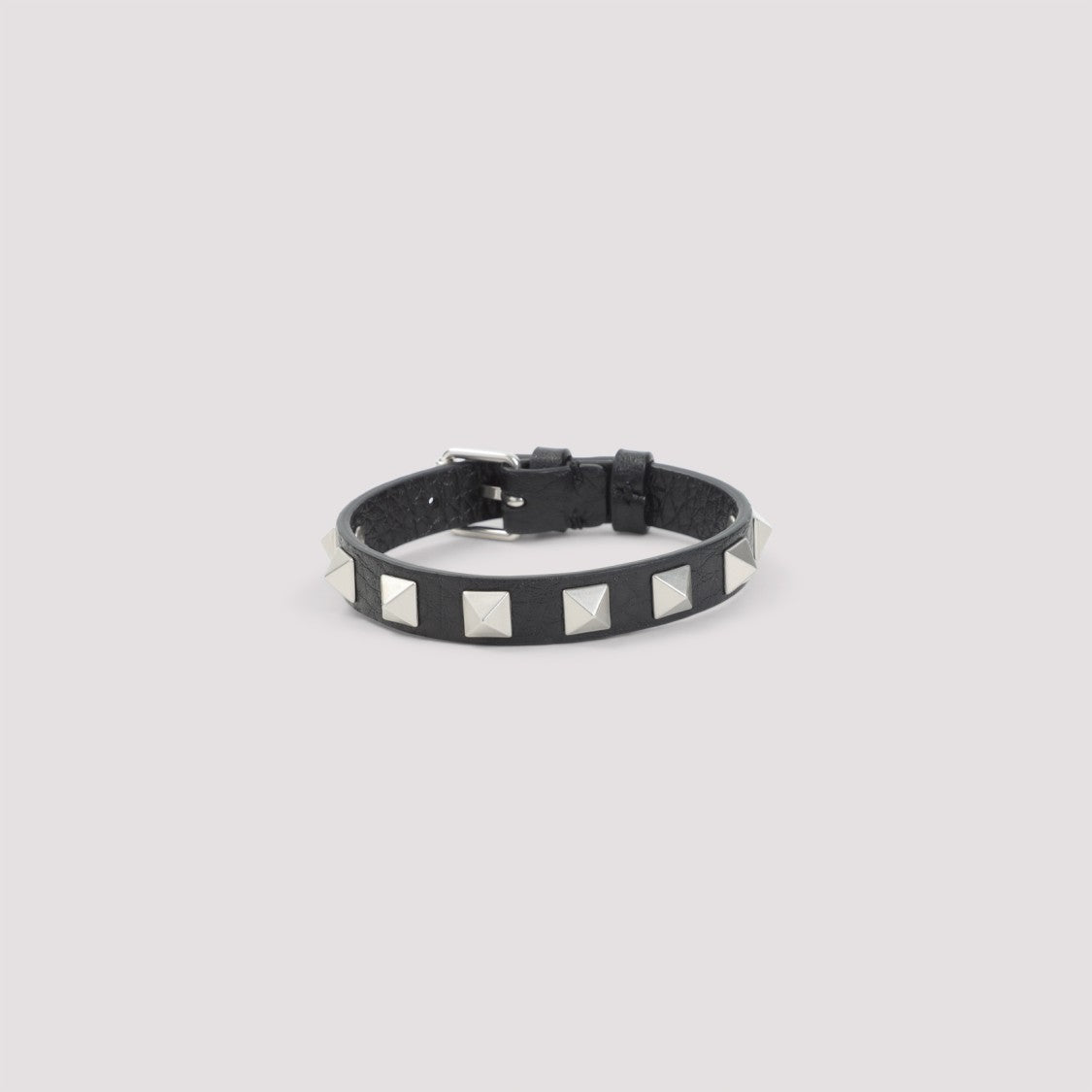 Valentino Garavani Black Leather Bracelet