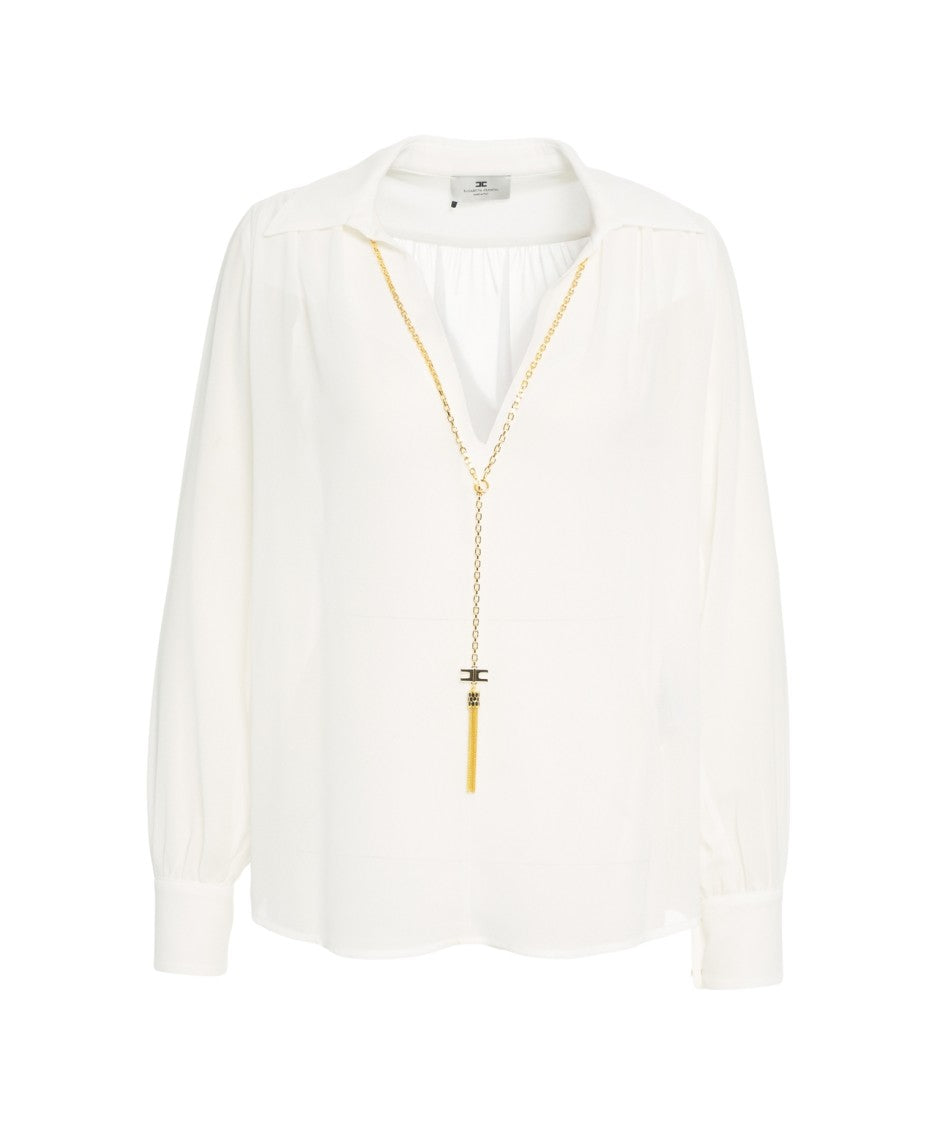 Elisabetta Franchi Fluid White Blouse