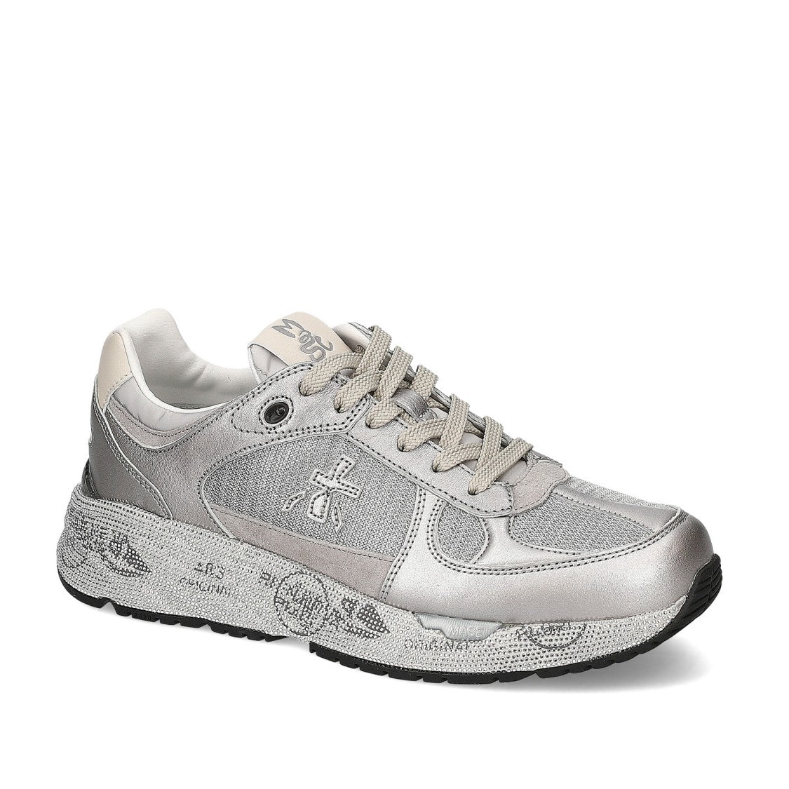 Premiata Sneakers Mased In Suede And Leather Silver