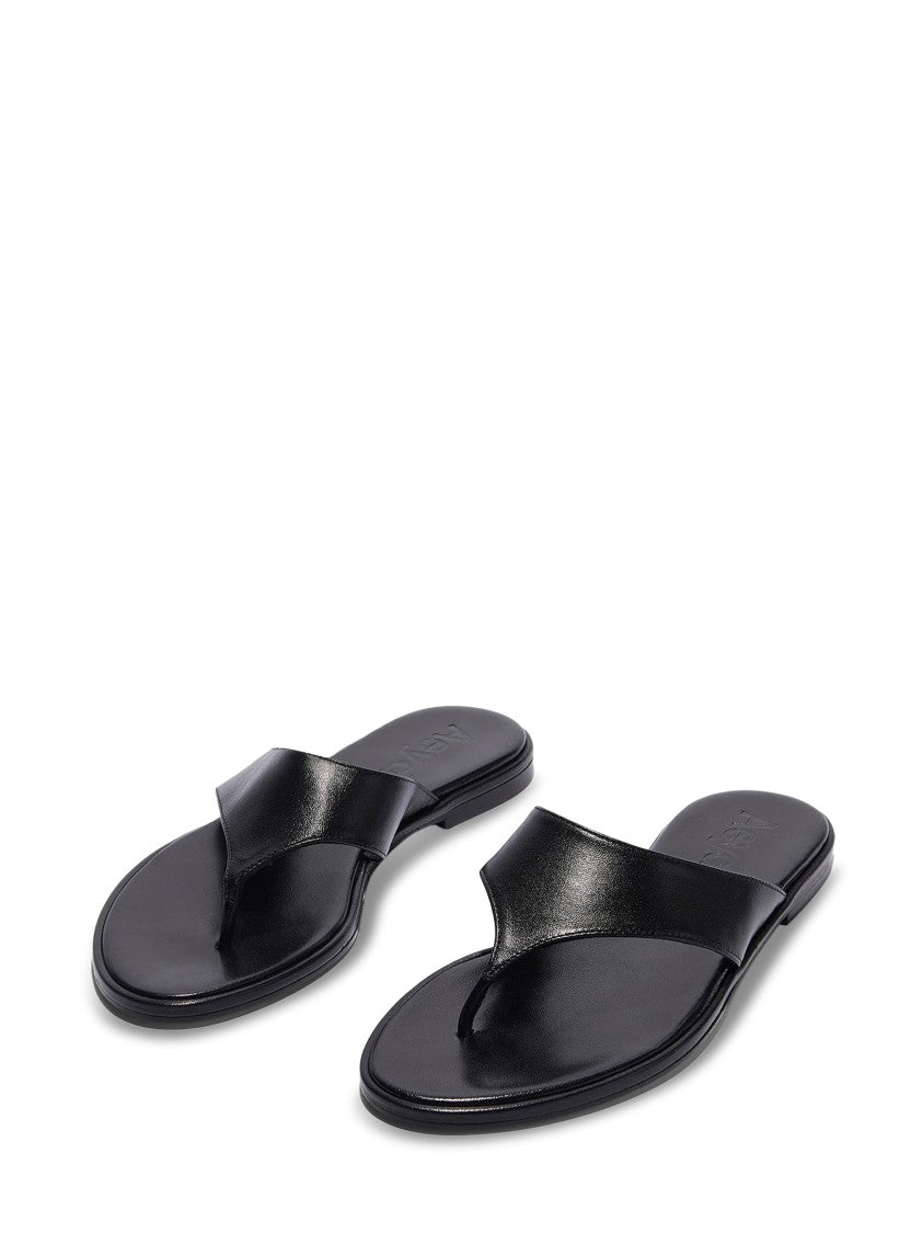 Aeydē Minimalist Black Nappa Leather Sandals