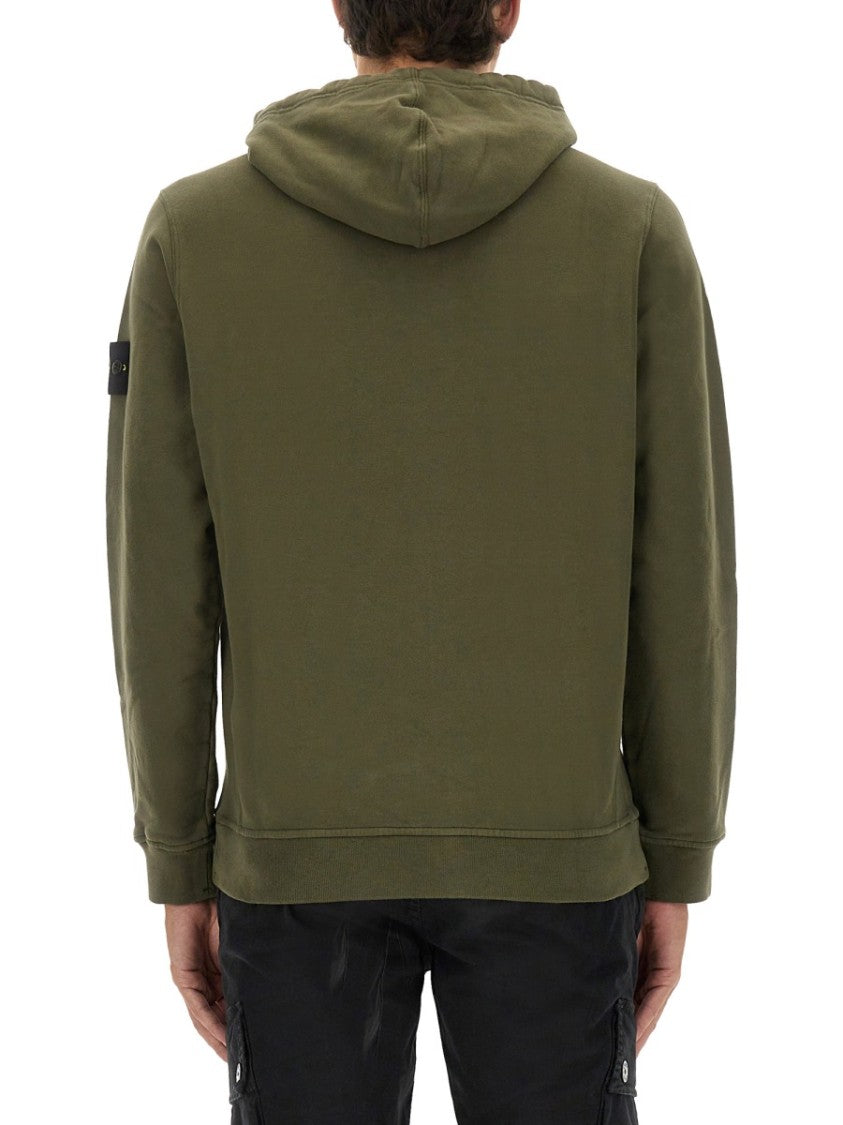 Stone Island Cotton Hoodie With Adjustable Drawstring