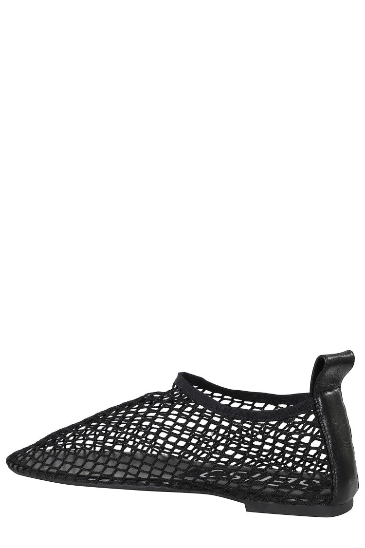 Senso Cordelia Ebony Mesh Round-Toe Flat Ballerina Flats