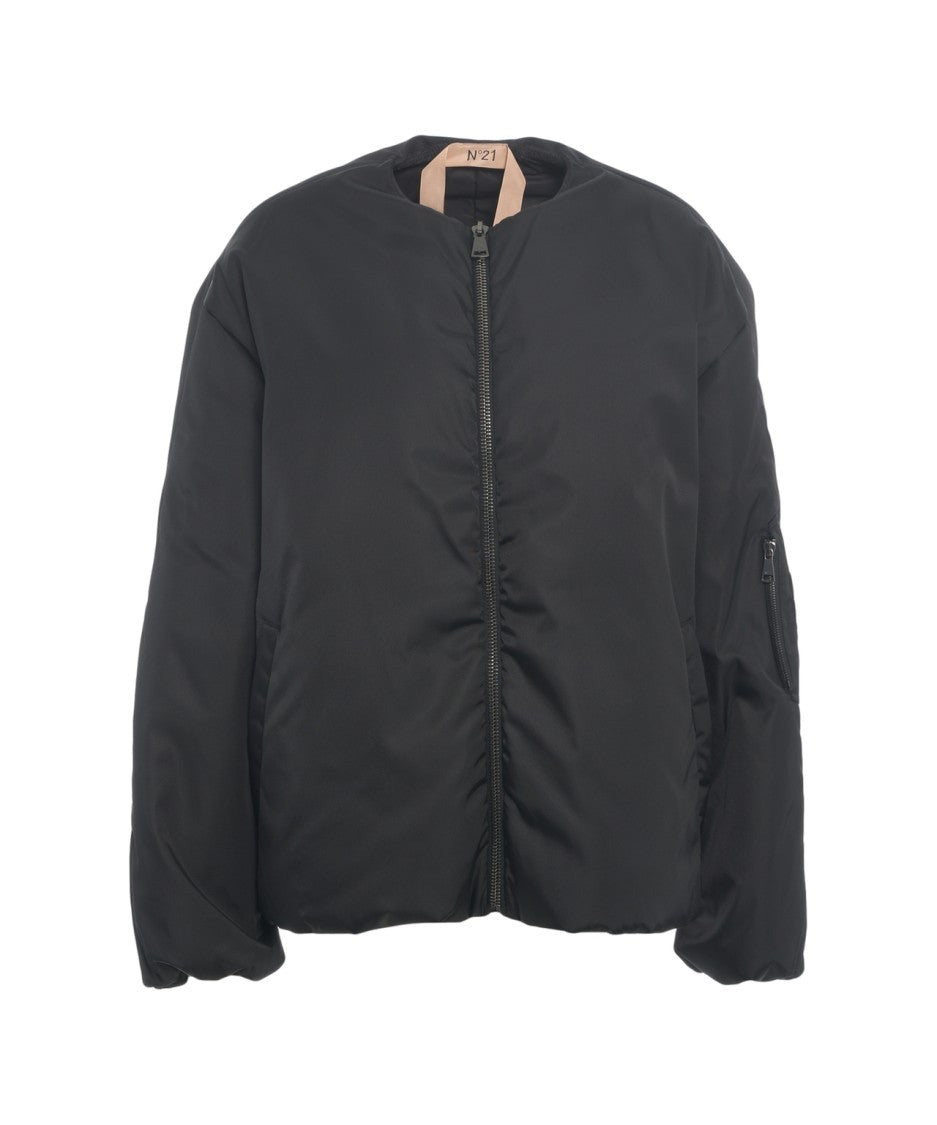 N°21 Oversized Collarless Bomber Jacket