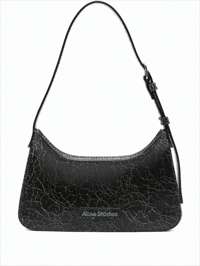 Acne Studios Textured Leather Shoulder Bag With Cracked Effect