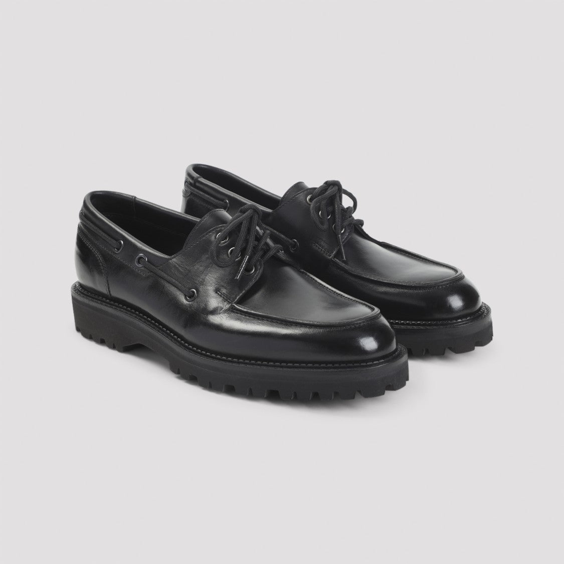 John Lobb Polished Calf Leather Lace-Up Shoes