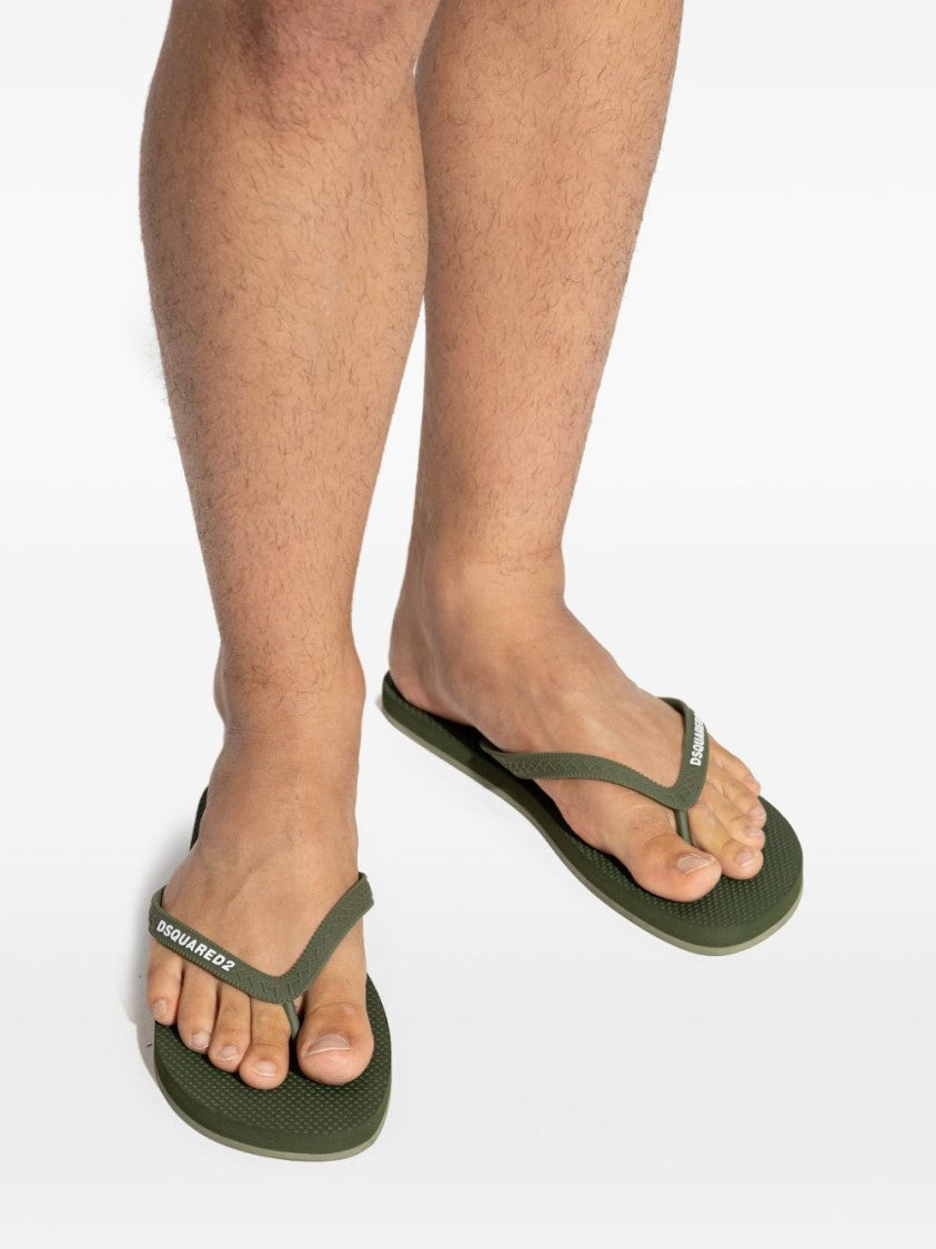 Dsquared2 Green Thong Sandals