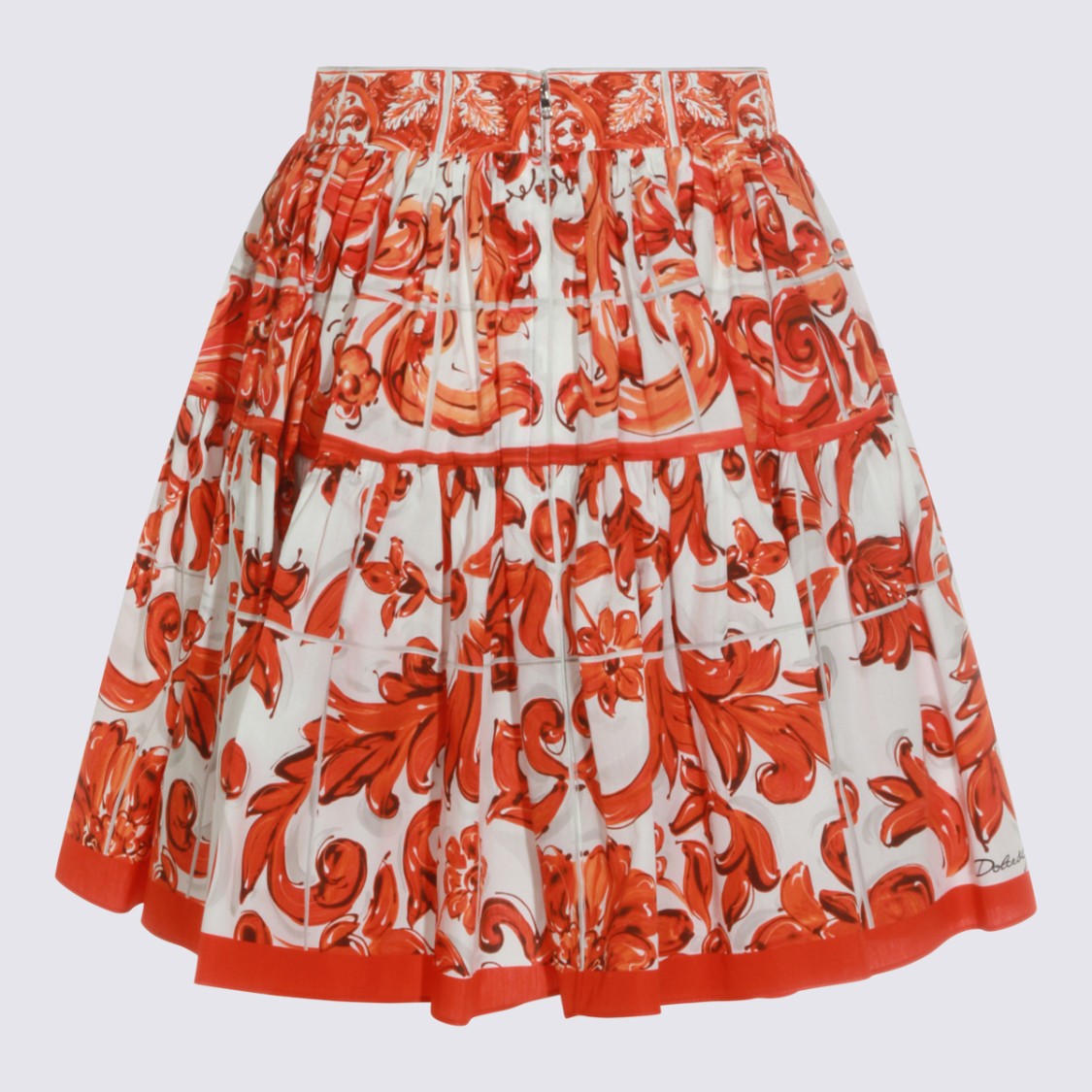 Dolce & Gabbana Flared Mini Skirt With Baroque Print And High Waistband
