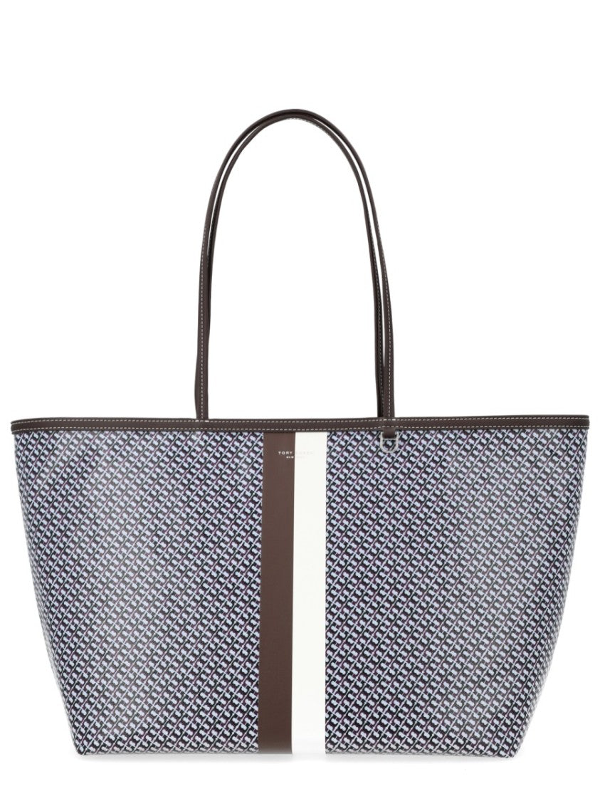 Tory Burch Racer Textured Vertical Stripe Tote Bag