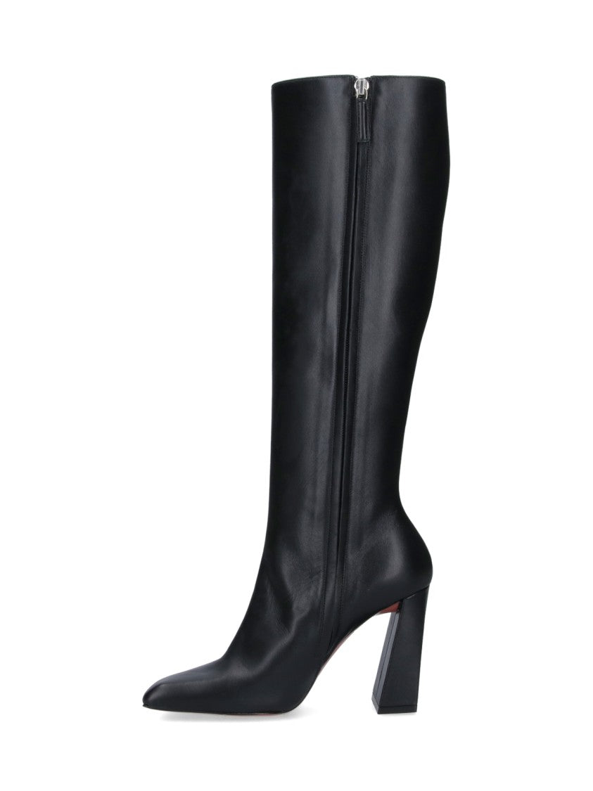 Amina Muaddi "Marine" Boots – Black