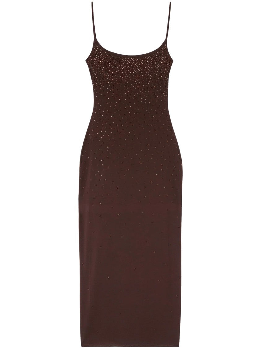 Mc2 Saint Barth Bodycon Midi Dress With Strass Gradient Embellishments