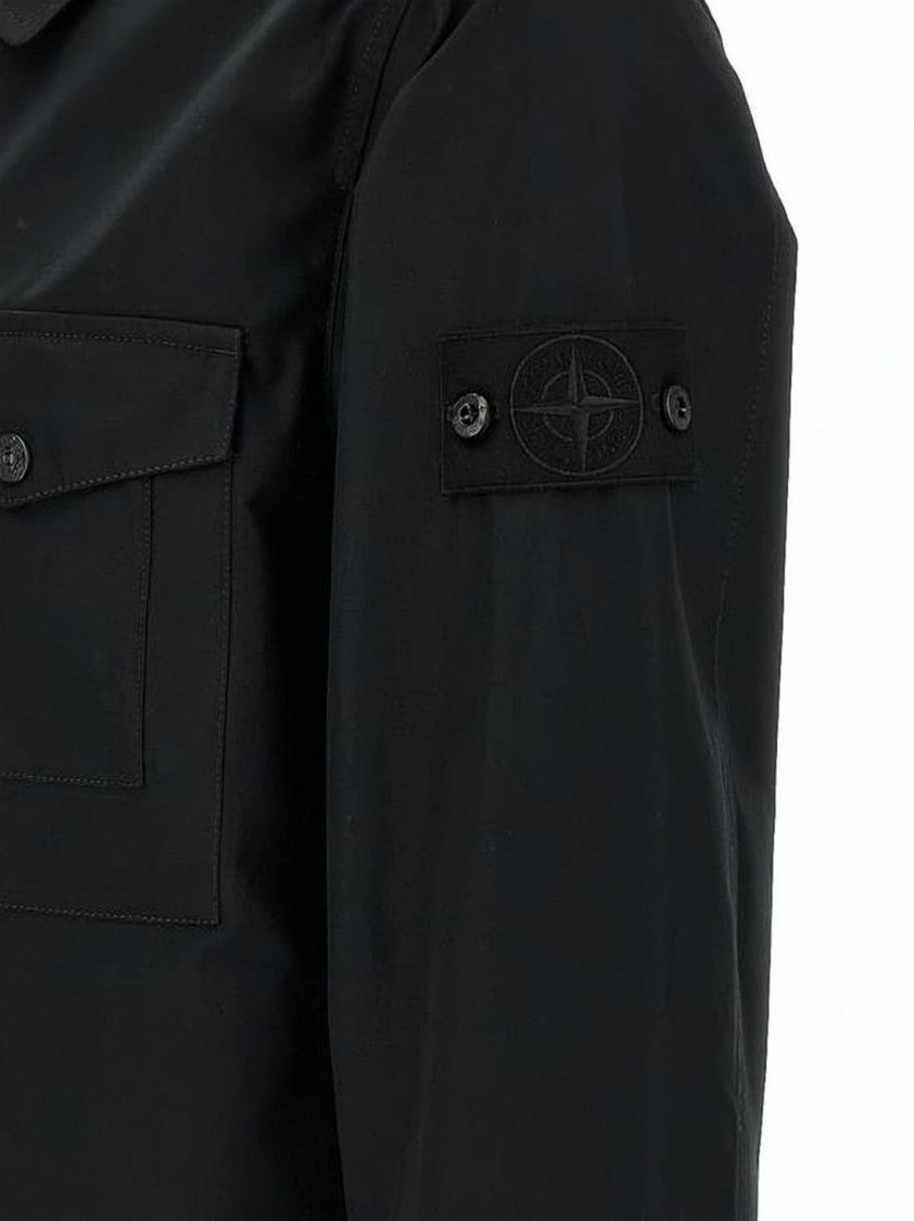 Stone Island Black Jacket With Front Zipper