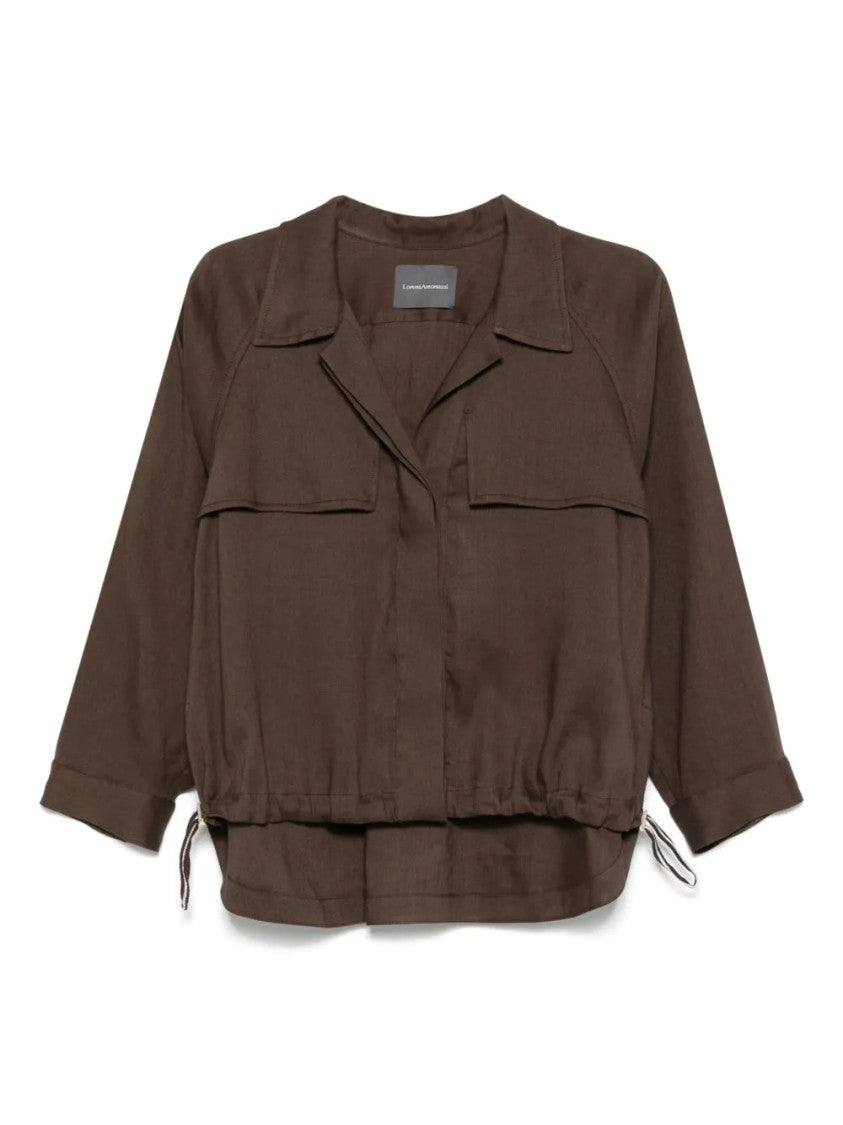 Lorena Antoniazzi Brown Twill Shirt Jacket