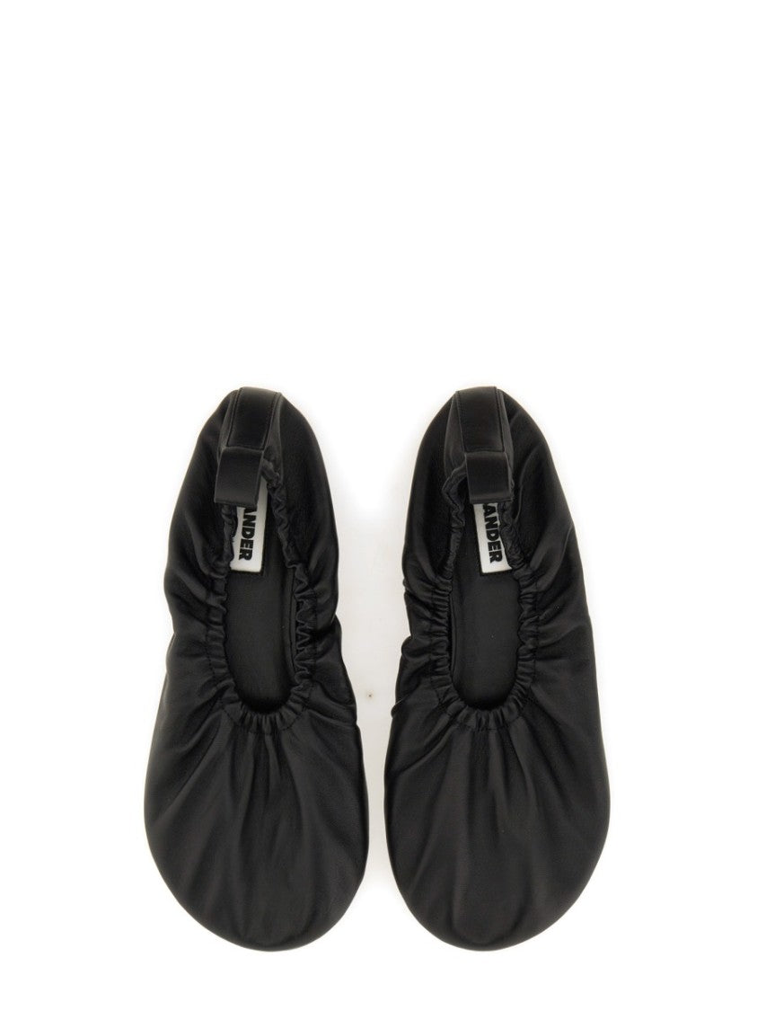 Jil Sander Nappa Ballerina Flats With Subtle Heel