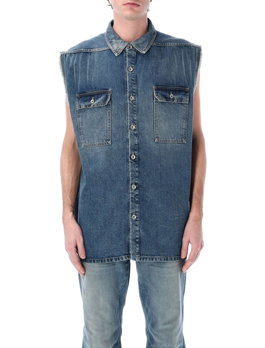 Drkshdw By Rick Owens Boxy-Fit Sleeveless Denim Outer Shirt